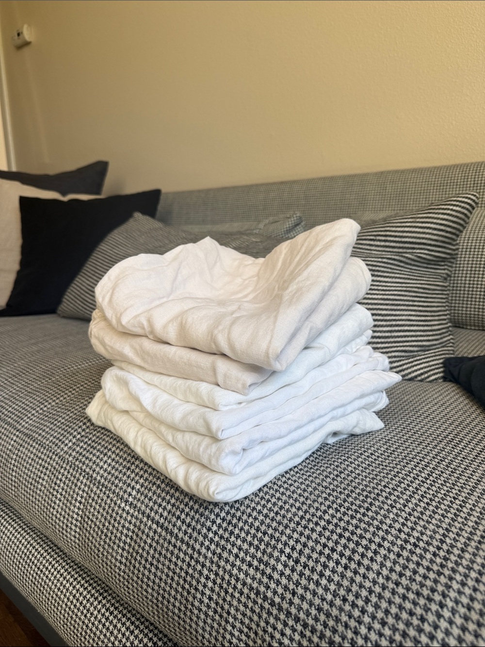 Quince White Linen king pillow shams